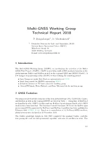 Multi-GNSS Working Group Technical Report 2018