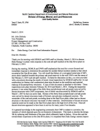 NCDENR North Carolina Department of Environment and Natural Resources Division of Energy, Mineral, and Land Resources Land Qualitysection Tracy E