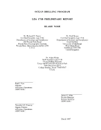 Ocean Drilling Program Leg 171B Preliminary Report
