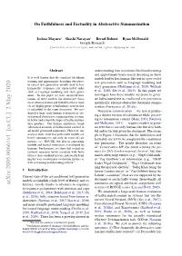 On Faithfulness and Factuality in Abstractive Summarization