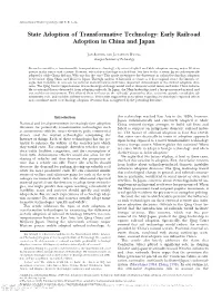 State Adoption of Transformative Technology: Early Railroad Adoption in China and Japan
