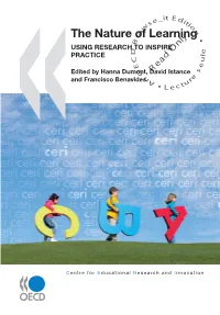 The Nature of Learning S Io W N Using Research to Inspire Practice O the Nature Ofr Learningyl