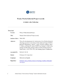 Wesley Works Editorial Project Records