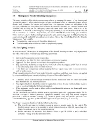 5.5 Management Plan for Handling Emergencies