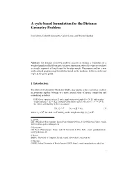 A Cycle-Based Formulation for the Distance Geometry Problem