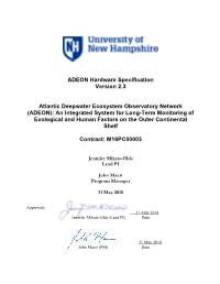ADEON Hardware Specification Version 2.3 Atlantic Deepwater