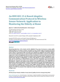 An IEEE 802.15.4 Based Adaptive Communication Protocol in Wireless Sensor Network: Application to Monitoring the Elderly at Home