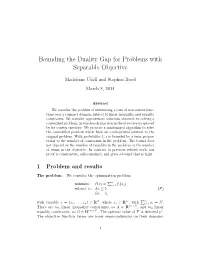 Bounding the Duality Gap for Problems with Separable Objective