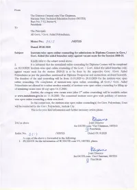 Information on Institute-Wise Open