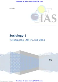 Sociology-1 Tusharanshu- AIR-75, CSE-2014