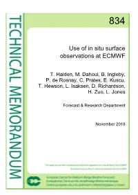 Use of in Situ Surface Observations at ECMWF