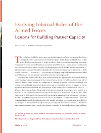 Evolving Internal Roles of the Armed Forces Lessons for Building Partner Capacity