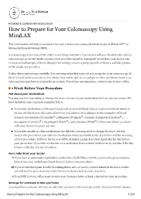 How to Prepare for Your Colonoscopy Using Miralax
