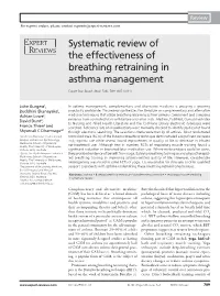 Systematic Review of the Effectiveness of Breathing Retraining in Asthma Management