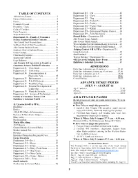 Table of Contents Admissions Advance