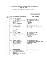 The Commission Has Decided to Hold Enquiry on the Following Cases on 07.06.2011 at The