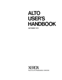 Alto User's Handbook September 1979