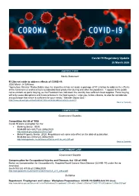 Covid-19 Regulatory Update 25Mar2020