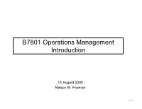 Operations Management Introduction