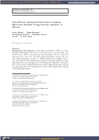 Data-Driven Automated Detection of Autism Spectrum Disorder Using Activity Analysis: a Review