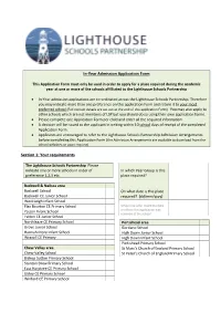 In-Year Admission Application Form Section 1