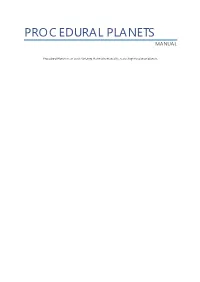 Procedural Planets Manual