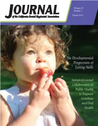The Developmental Progression of Eating Skills