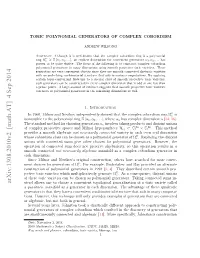 Toric Polynomial Generators of Complex Cobordism