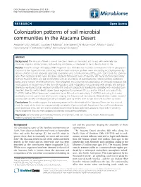 Colonization Patterns of Soil Microbial Communities in the Atacama Desert