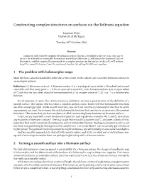 Constructing Complex Structures on Surfaces Via the Beltrami Equation