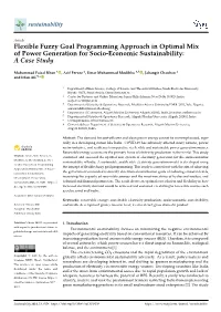 Flexible Fuzzy Goal Programming Approach in Optimal Mix of Power Generation for Socio-Economic Sustainability: a Case Study