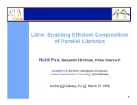 Lithe: Enabling Efficient Composition of Parallel Libraries