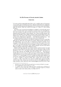 On the Presence of Jews in Ancient Latium