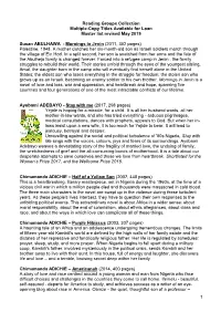 Reading Groups Collection Multiple-Copy Titles Available for Loan Master List Revised May 2019