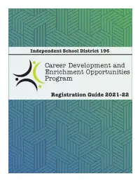 Registration Guide 2021-22 Career Development and Enrichment Opportunities Program