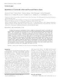 Technical Paper Quantitation of Carotenoids in Raw and Processed
