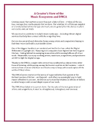 A Creator's View of the Music Ecosystem and DMCA