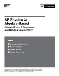 AP Physics 2 Student Sample Responses To