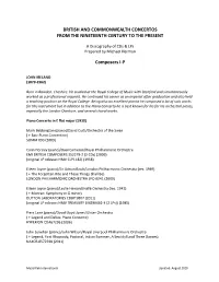 British and Commonwealth Concertos from the Nineteenth Century to the Present