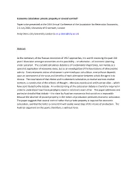 Economic Calculation: Private Property Or Several Control?