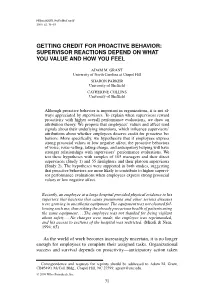 Getting Credit for Proactive Behavior Supervisor Reactions Depend On