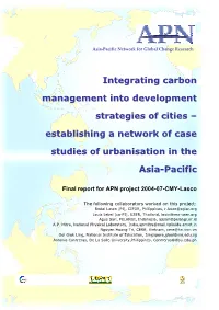 Integrating Carbon Management Into Development Strategies of Cities