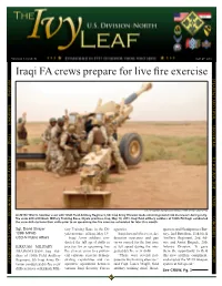 Iraqi FA Crews Prepare for Live Fire Exercise Steadfast and Loyal Warrior Ironhorse Longknife Fit for Any Test Devil Devil Any Test Fit For