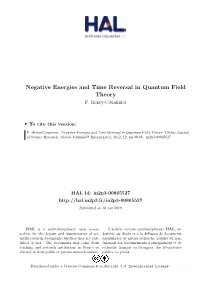 Negative Energies and Time Reversal in Quantum Field Theory F
