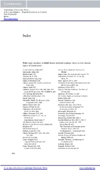Note: Page Numbers in Bold Denote Detailed Readings; Those in Italic Denote Topics of Boxed Insets