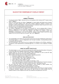 Rules of the Cyberpunk 2077 Cosplay Contest