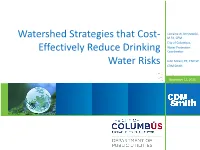 Watershed Strategies That Cost- Effectively Reduce Drinking Water