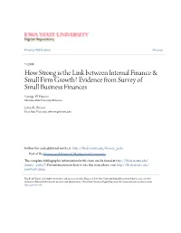 How Strong Is the Link Between Internal Finance & Small Firm