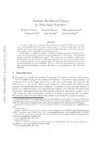Minimum Rectilinear Polygons for Given Angle Sequences ∗