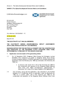 Annex C – the Alpha Development Decision Notice and Conditions
